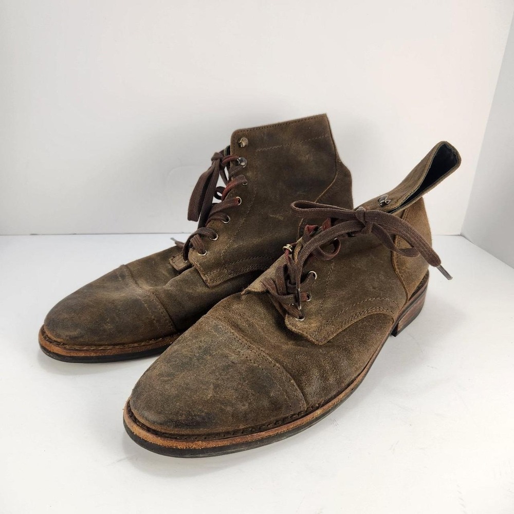 Thursday Boot Co. Men's 11.5 Brown Suede Cap Toe Lace-Up Ankle Boots